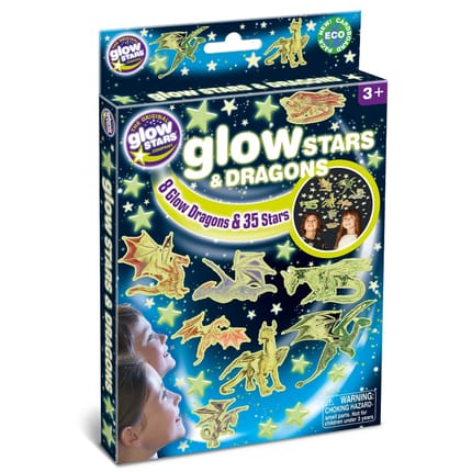 Glow in the Dark - Dragons and Stars, 43 pcs