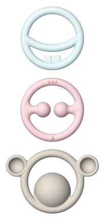 Silicone Teething Rings - Pastel Colours, 3 pcs