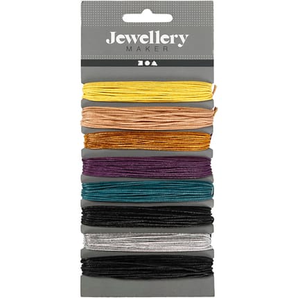 Cotton Cord Ø1 mm - Metallic, 8 pcs