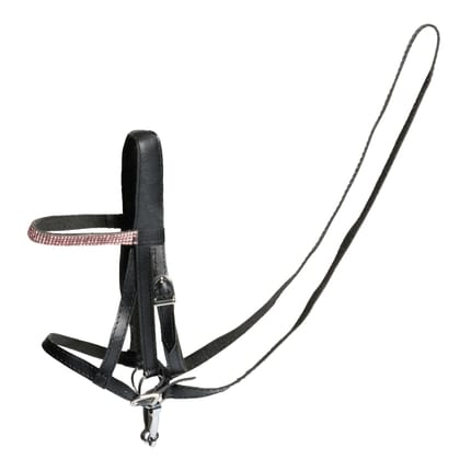 Cheval Roi Accs. - Bridle, Black/Pink Rhinestones
