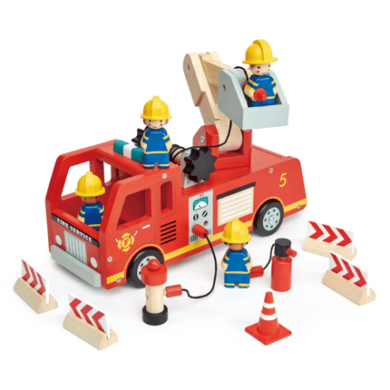 Wooden Fire Truck, 14 pcs