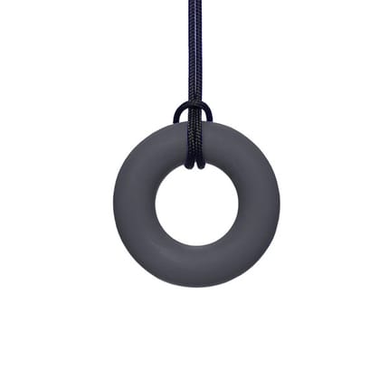 Chew Necklace, Ring - Firm, Dark Grey