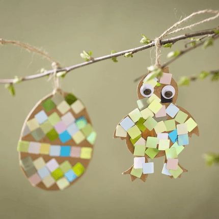 DIY Easter Craft - Mosaic Easter Ornaments, 2 pcs