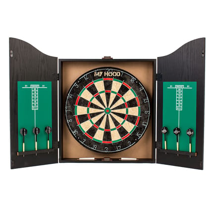 Pro Dart Set in Cabinet