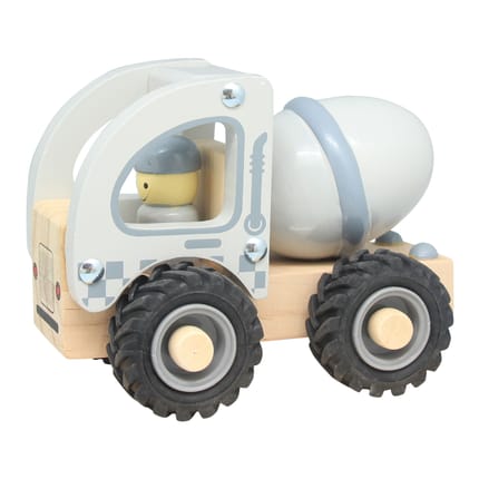 Concrete Mixer Truck with Rubber Wheels, H: 9.5 cm