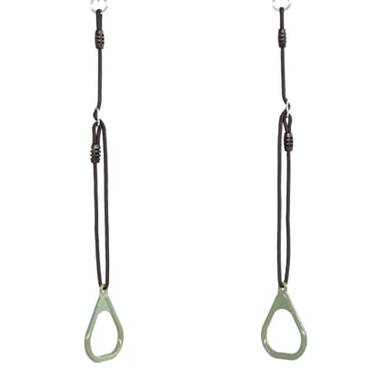 Plastic Gym Rings - Sage Green (Black Rope)