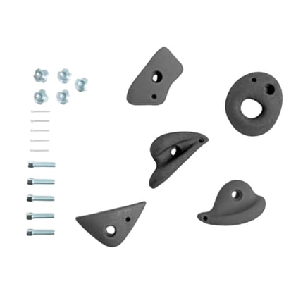 Climbing Holds Medium w Screws - Anthracite, 5 pcs