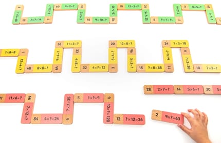 Wooden Multiplication Dominoes