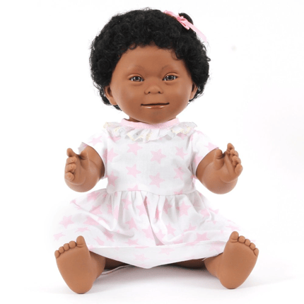 Doll with Down's Syndrome - Girl, Black Hair, 40cm