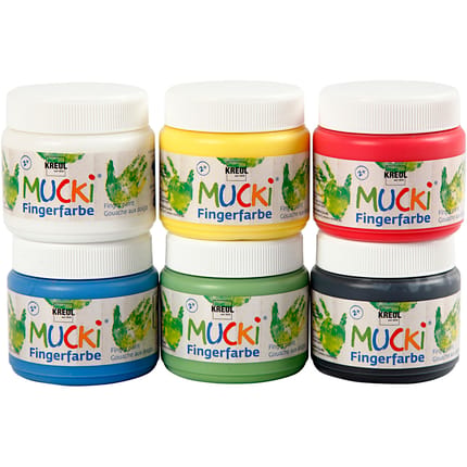 Finger Paint 150 ml - Basic Colours, 6 pcs