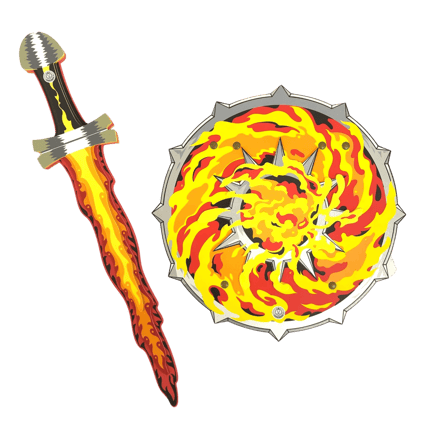 Fantasy Sword & Shield Set - Flames
