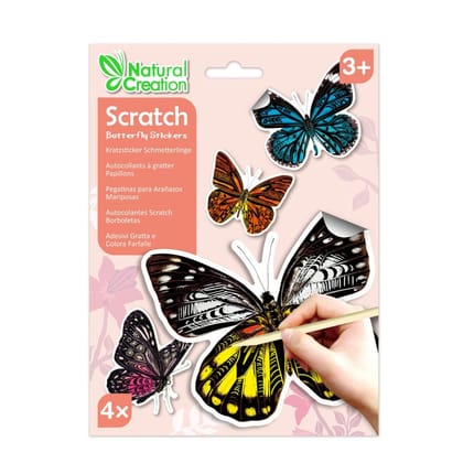 Scratch Art Stickers - Butterflies, 4 pcs