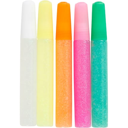 Glitter Glue 10 ml - Pastel Colours, 5 pcs
