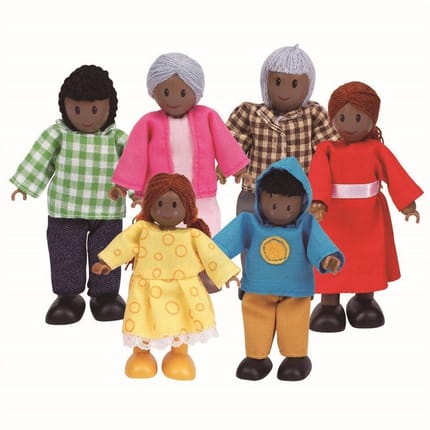 Dollhouse People - Happy Family of Six, 11 cm