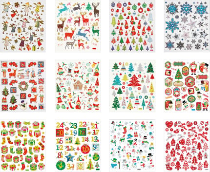 Stickers - Christmas, 12 Sheets