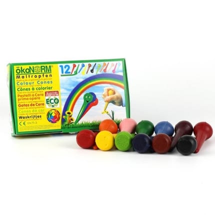 Easy Grip Wax Crayon Cones, 12 pcs