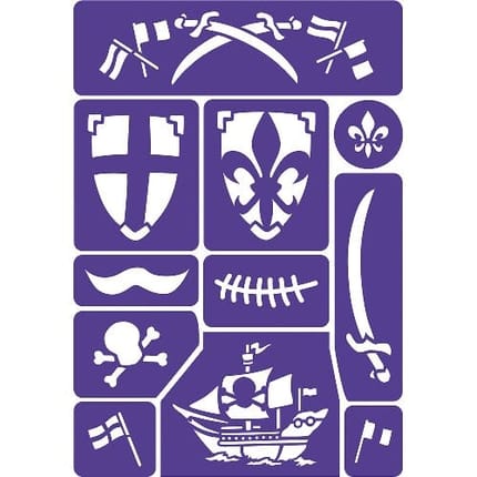 Face Paint Stencils - Knight & Pirate
