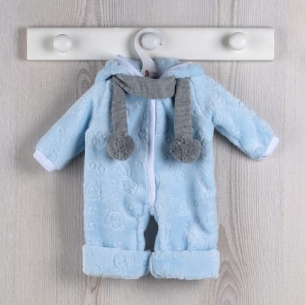 Así Doll Clothes 43 cm - Light Blue Fleece Onesie