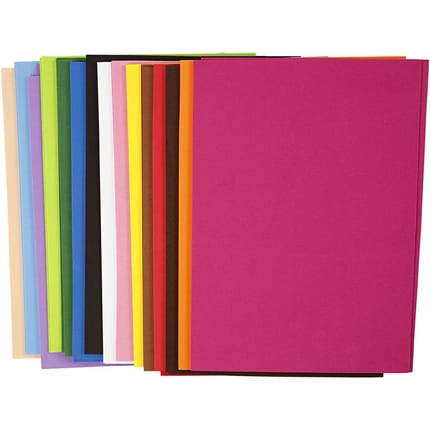 Foam Sheets Coloured - A4, 30 Assorted Sheets