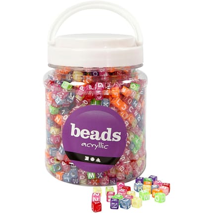 Plastic Beads - Letters A-Z, appr. 1,950 pcs