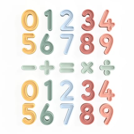 Silicone Numbers (0–9) & Math Symbols, 30 pcs
