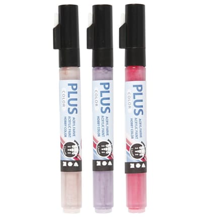 Acrylic Paint Markers - Pink/Purple/Rose, 3 pcs