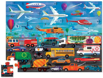 Puzzle - Above & Below Things That Go, 48 pcs