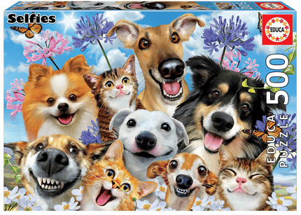 Puzzle - Dog & Cat Selfies, 500 Pieces