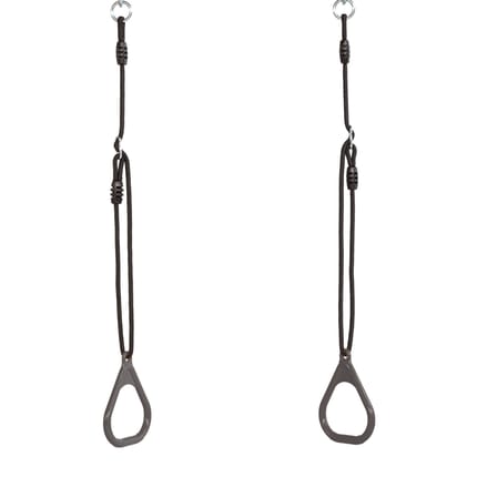 Plastic Gym Rings - Anthracite (Black Rope)