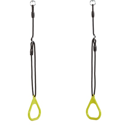 Plastic Gym Rings - Lime (Black Rope)