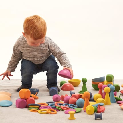 Montessori Rainbow Wooden Super Set, 84 pcs