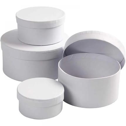 Round Paper Boxes, 4 pcs