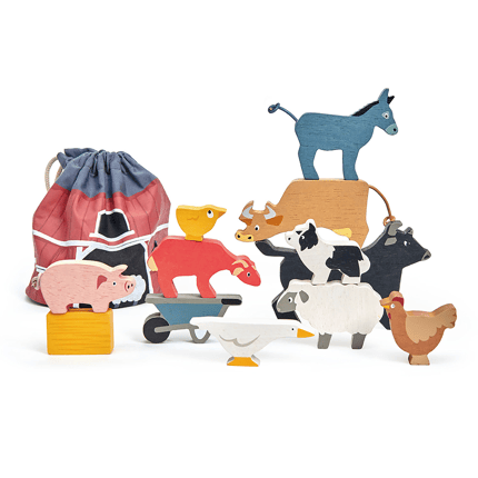 Stacking Game - Farm Animals, 12 pcs