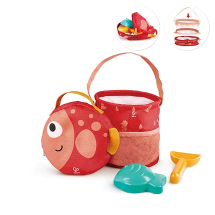 Beach Play Set with Pop-Up Bucket & Bag, 4 pcs