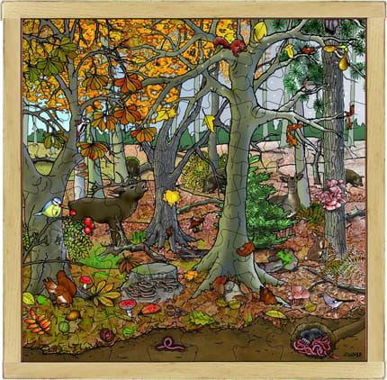 Wooden Puzzle - Autumn, 64 pcs