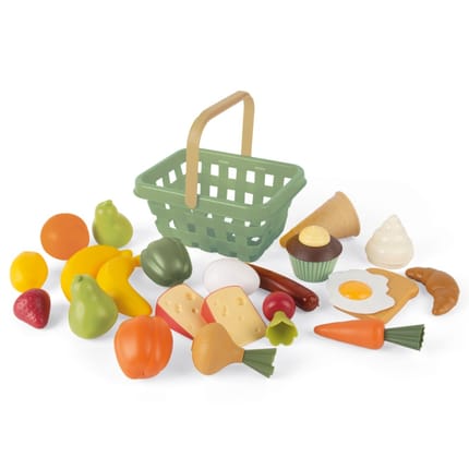 Green Garden Shopping Basket w. Groceries, 25 pcs