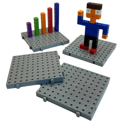 Centicubes Baseplates - Grey, 4 pcs