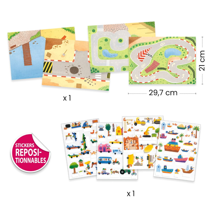 3D Lift-Up Stickers - Vehicles