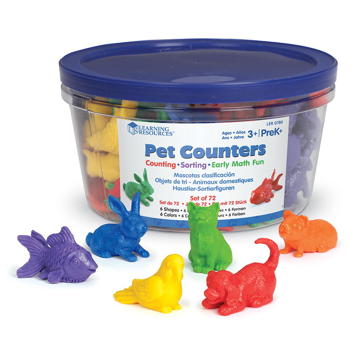 Count & Sort - Pet Counters, 72 pcs