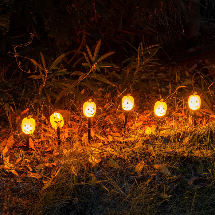 Decorative Light-Up Yard Stakes - Pumpkins, 4 pcs