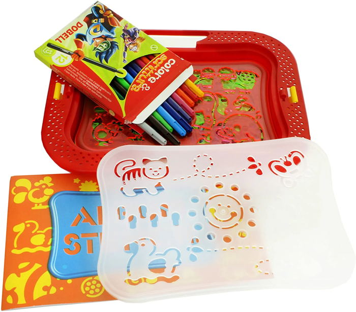 Drawing Stencils incl. Markers - Farm
