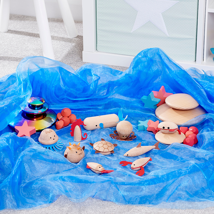 Sea Creatures Wooden Figures, 10 pcs
