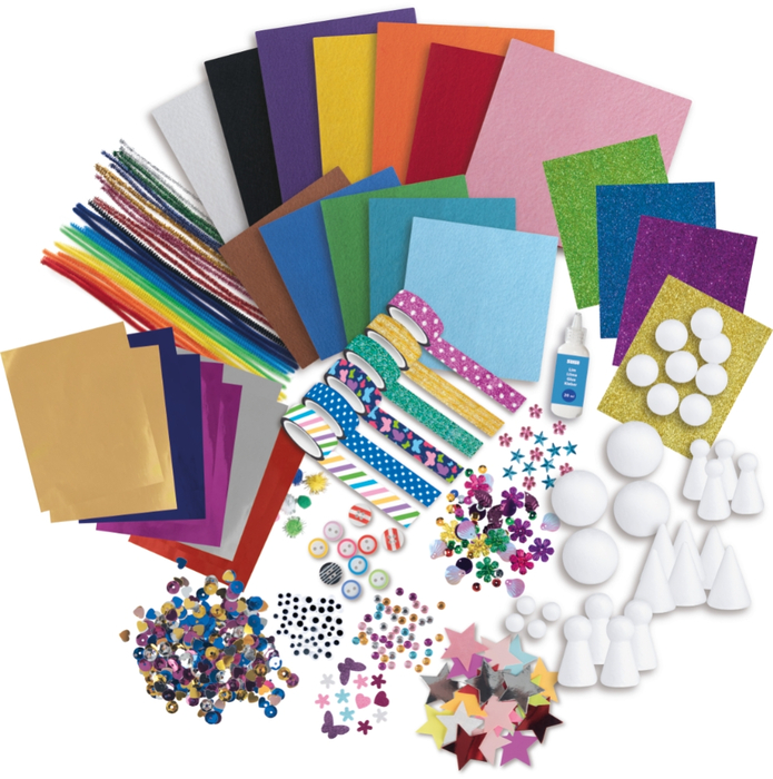 Craft Supplies Box with 150+ Pieces