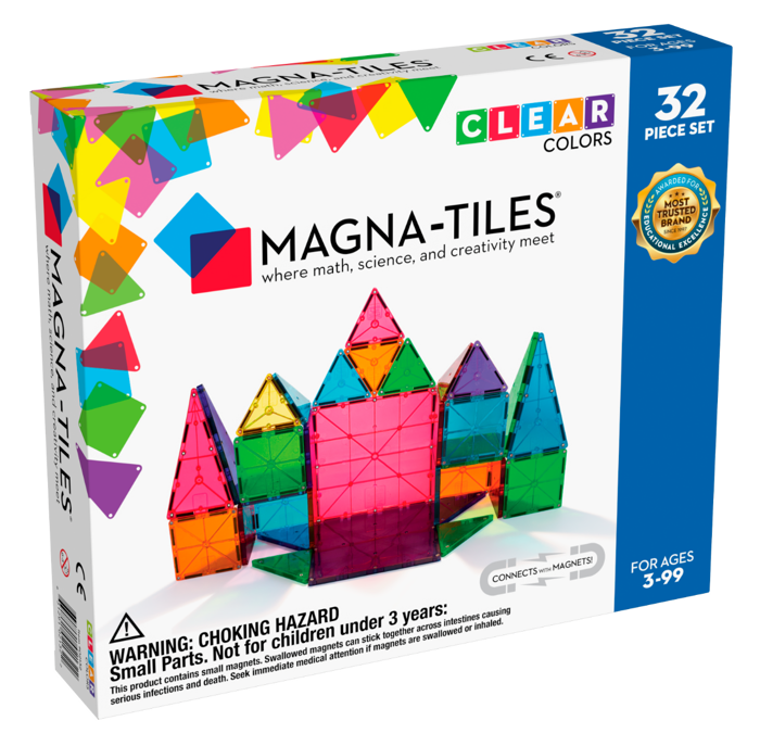 Magna-Tiles | Clear Colours, 32 pcs