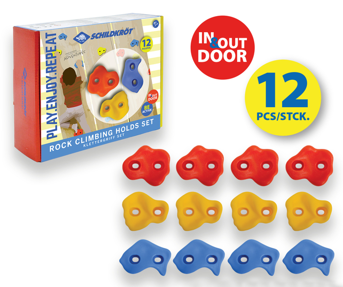 Climbing Holds - Multicolour excl. Screws, 12 pcs