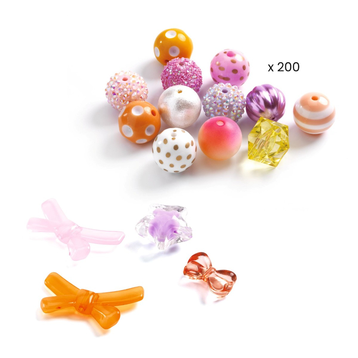 Plastic Beads - Gold Mix, 200+ pcs