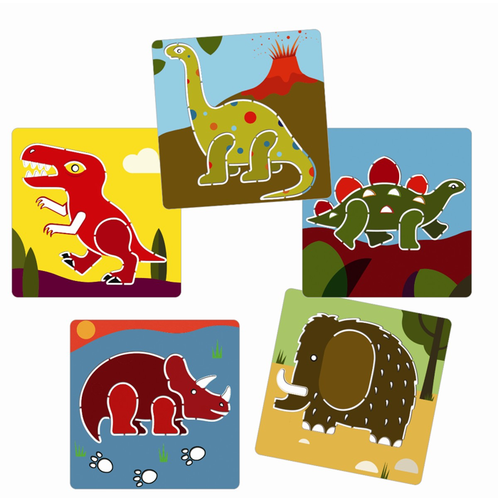 Drawing Stencils - Dinosaurs, 5 pcs