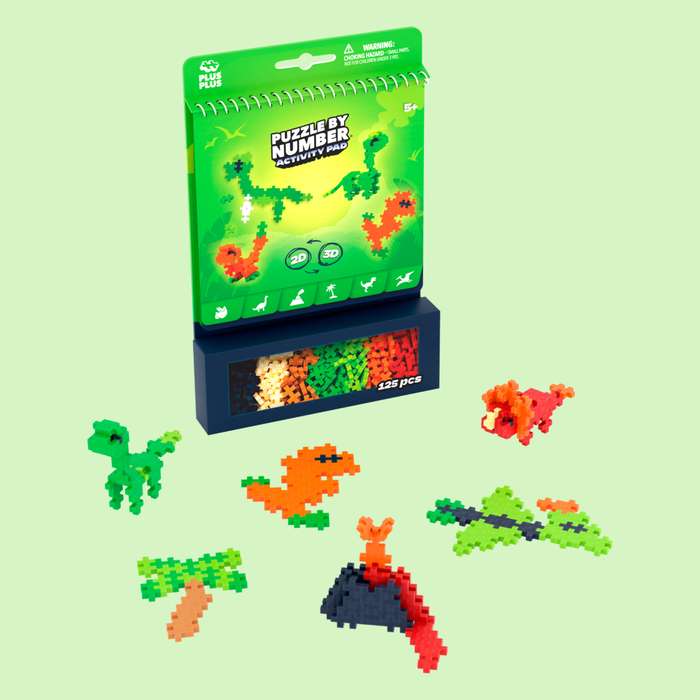 Plus-Plus - Activity Pad, Dinosaurs, 125 pcs
