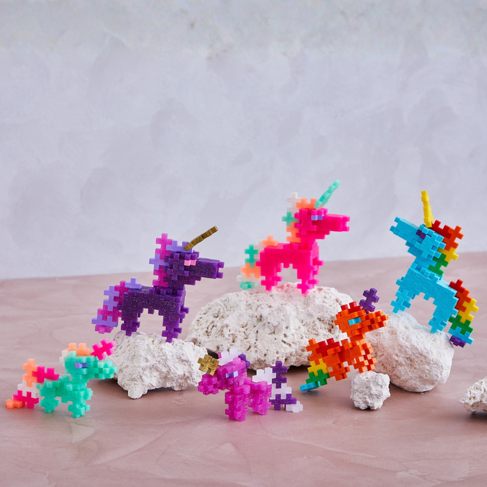 Plus-Plus - Glitter Unicorns, Tube with 100 pcs