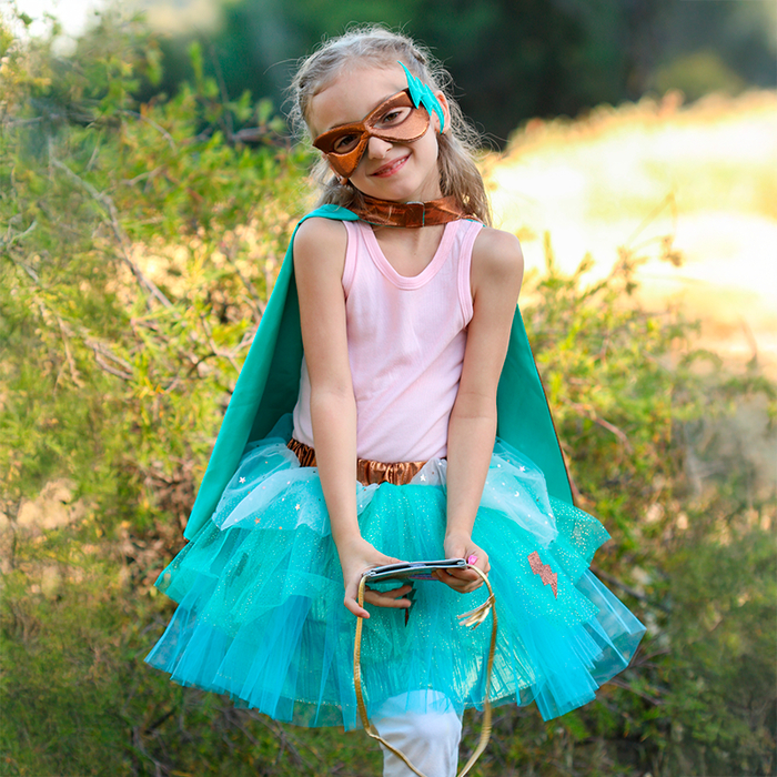 Superheroine Costume - Blue, Size 4-6 yrs